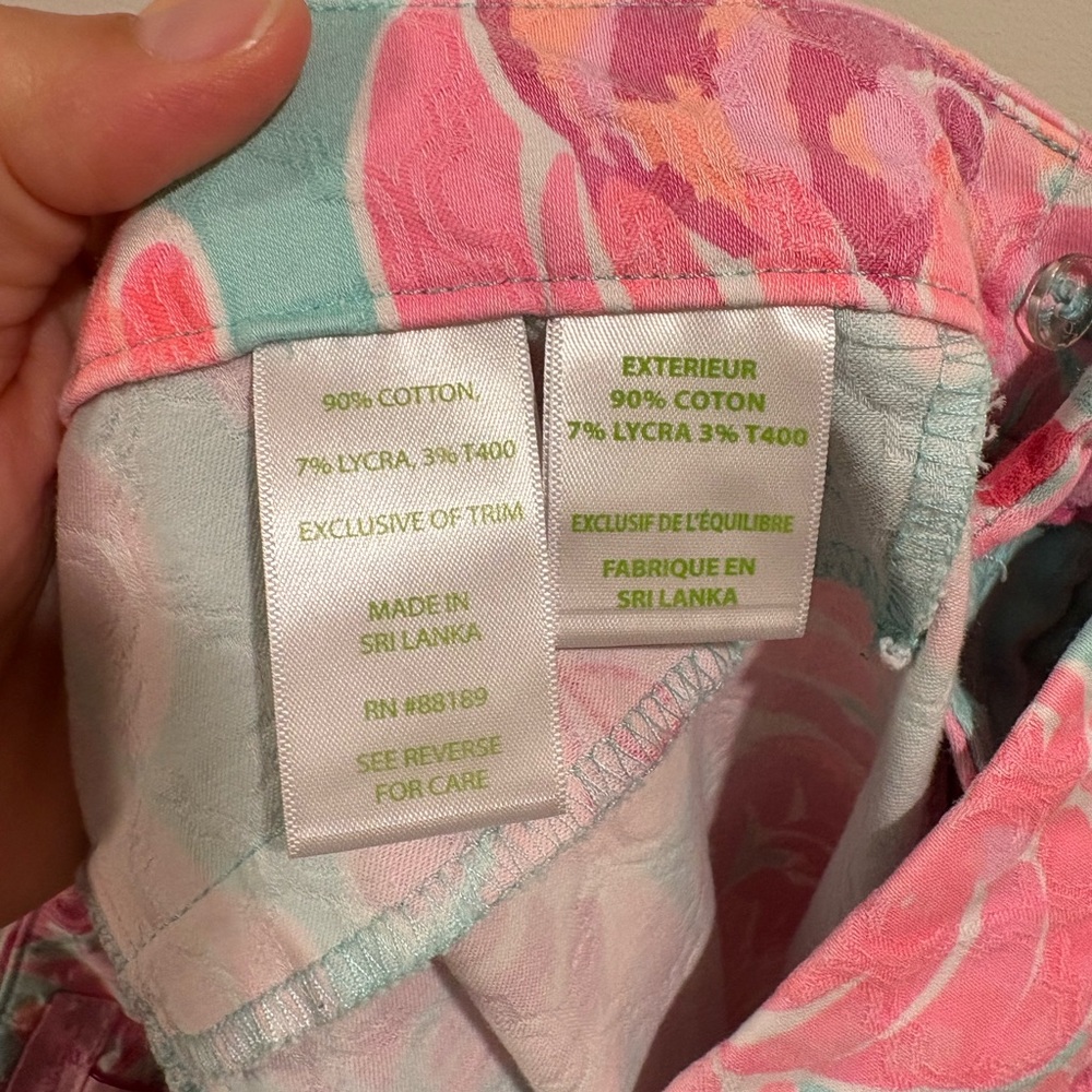 Lilly Pulitzer Love Birds Poolside Pink Resortwear
Cotton Ankle Pants - Size 6 - Picture 4 of 5